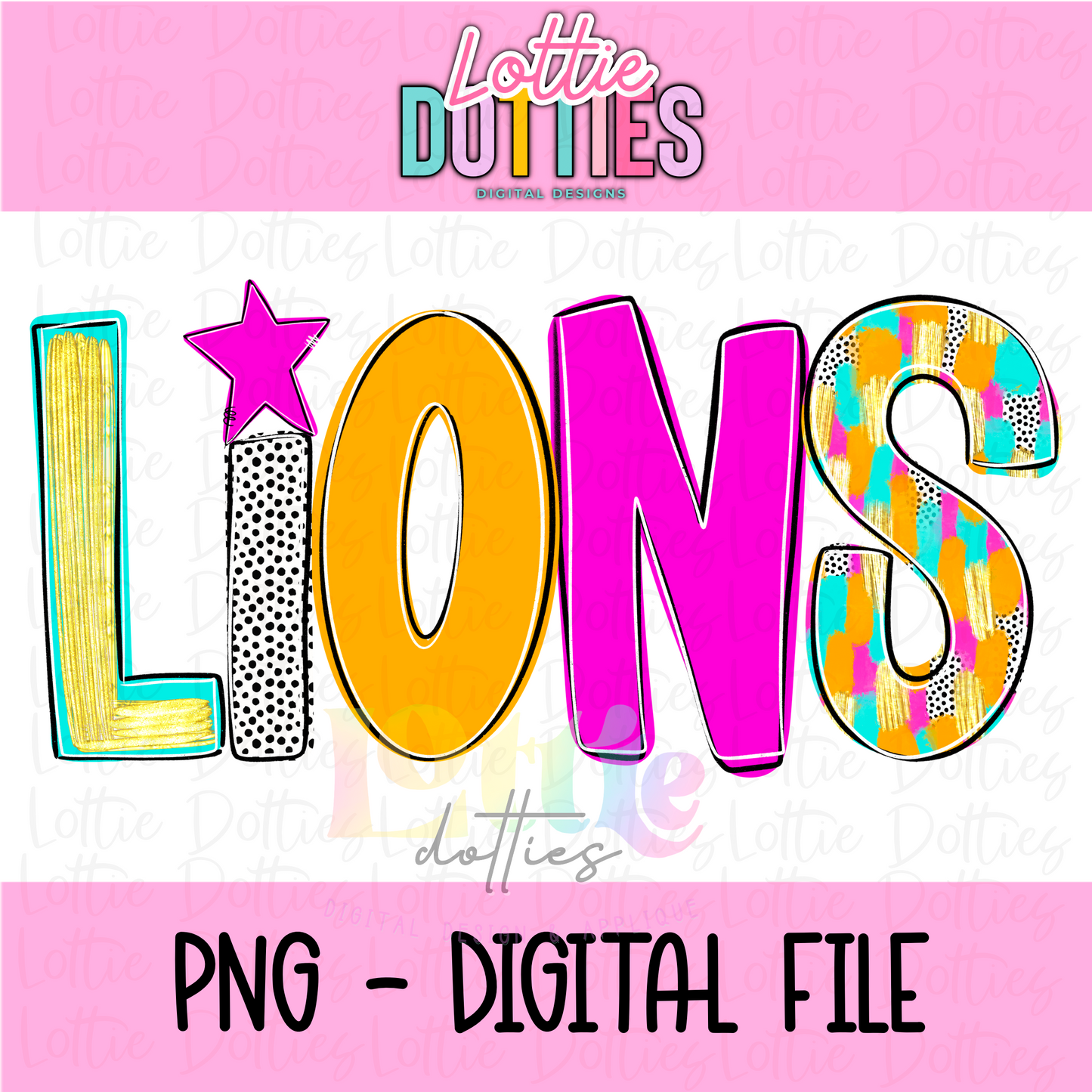 Lions Mascot PNG - Poppy Mascot Designs - Digital Download