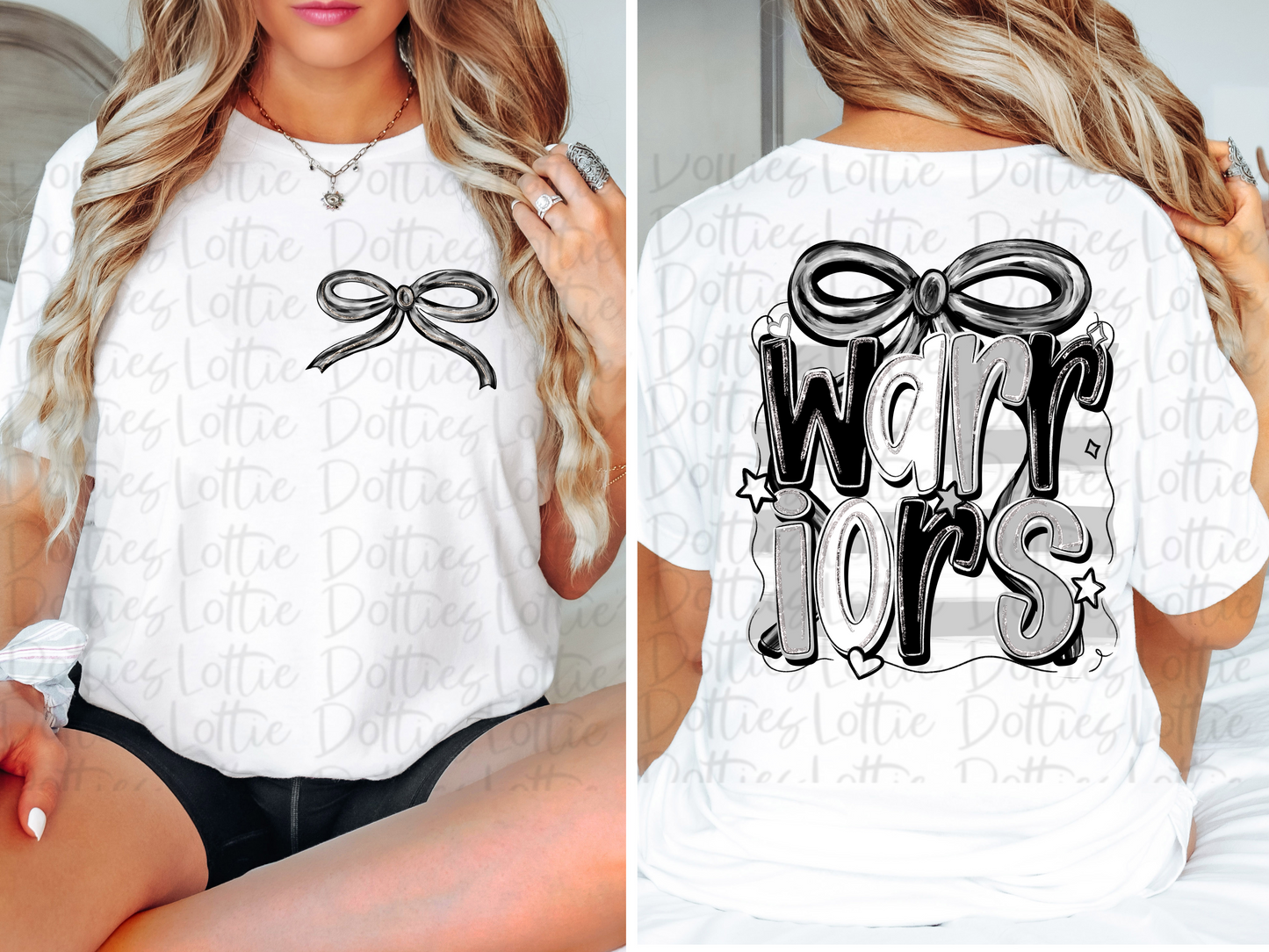 Warriors PNG - Black and Gray Warriors bow design - Digital Download