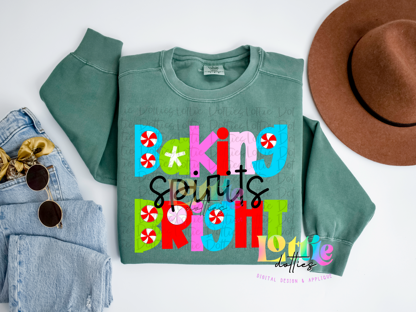 Baking Spirits Bright PNG - Bright & Colorful Christmas - Instant Download