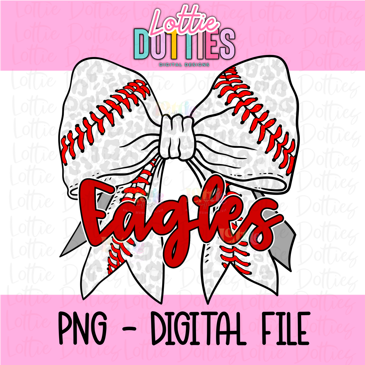 Eagles PNG - Eagles baseball bow Red design - Digital Download