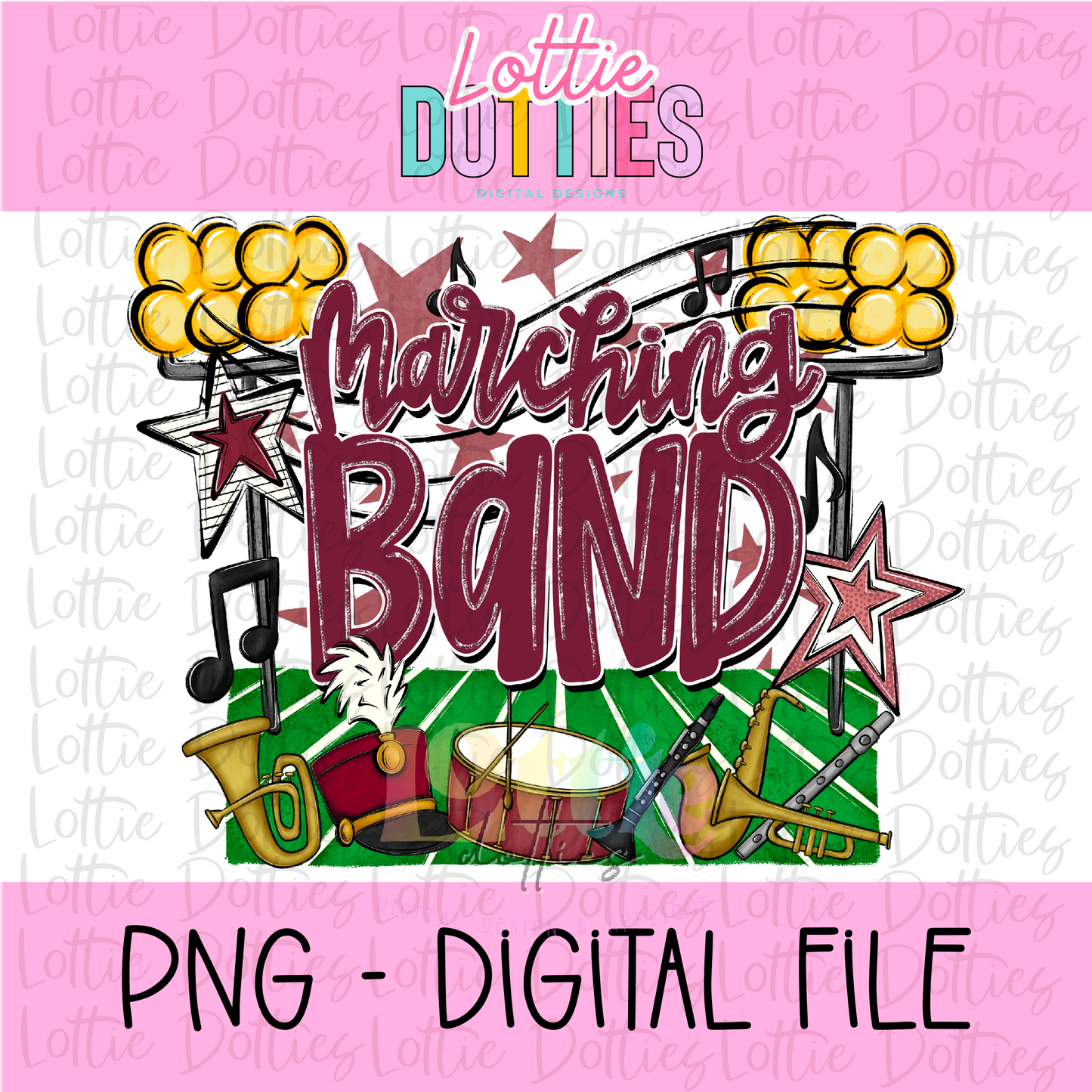Marching Band PNG - Maroon Marching Band design - Digital Download
