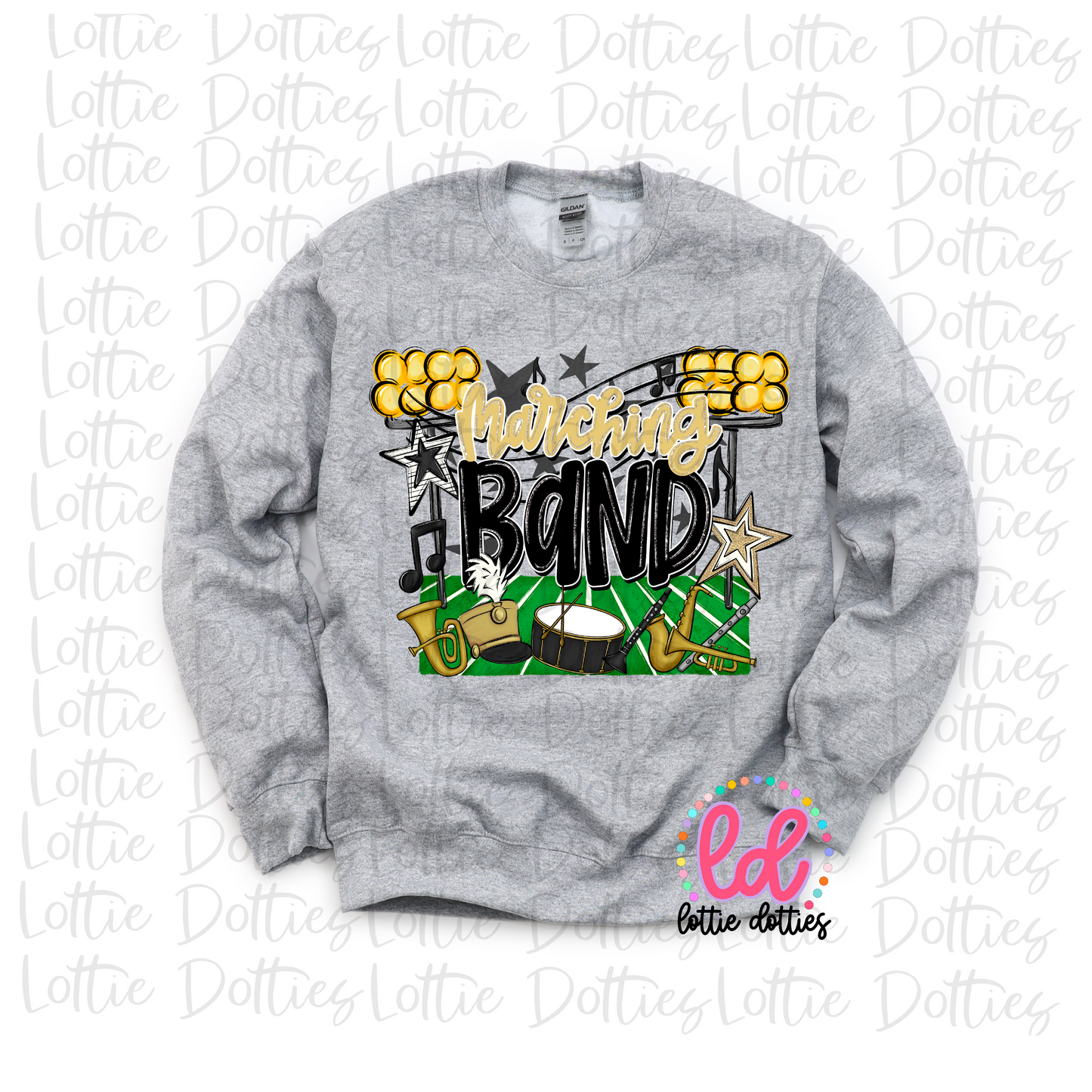 Marching Band PNG - Black and Vegas Gold Marching Band design - Digital Download