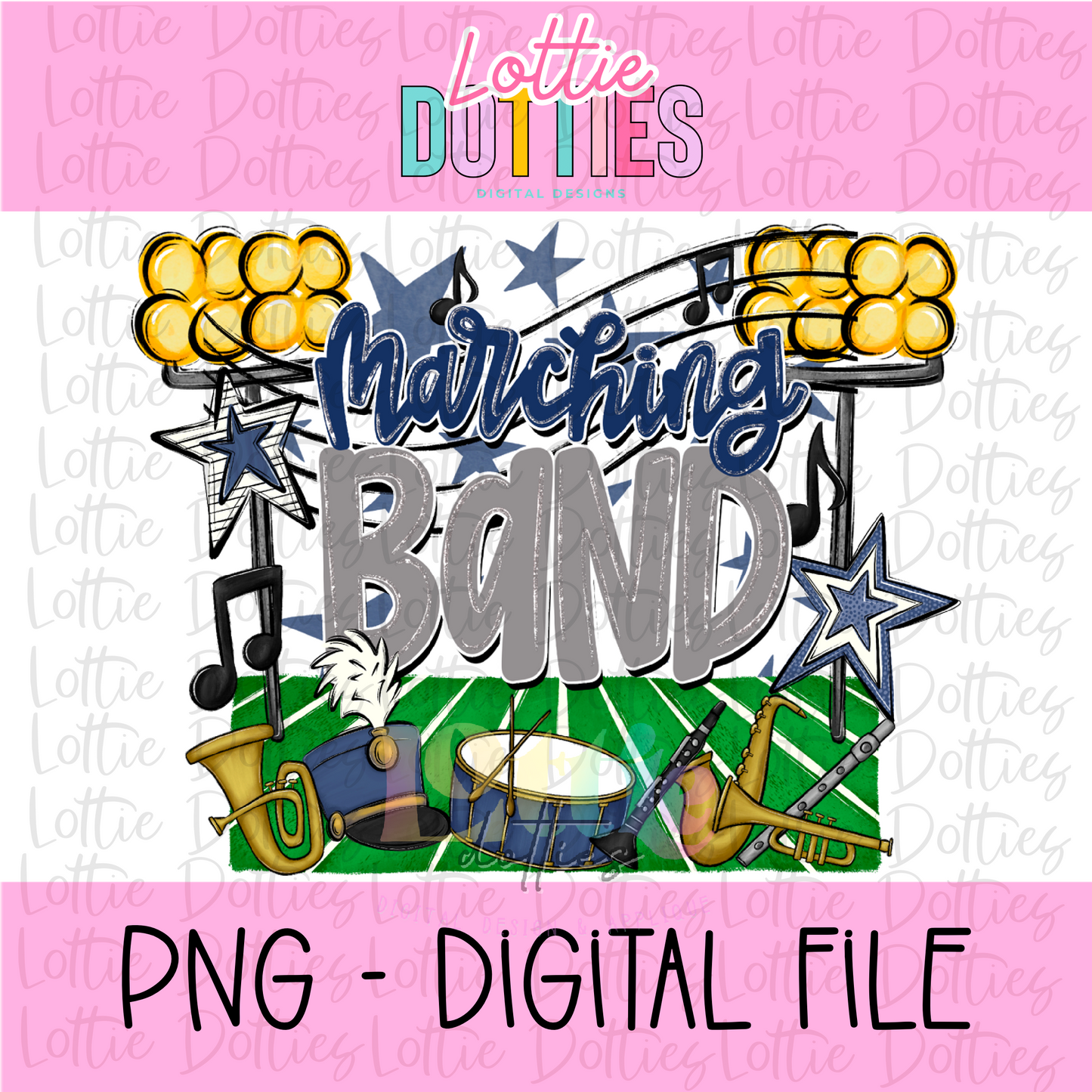 Marching Band PNG - Navy and Gray Marching Band design - Digital Download