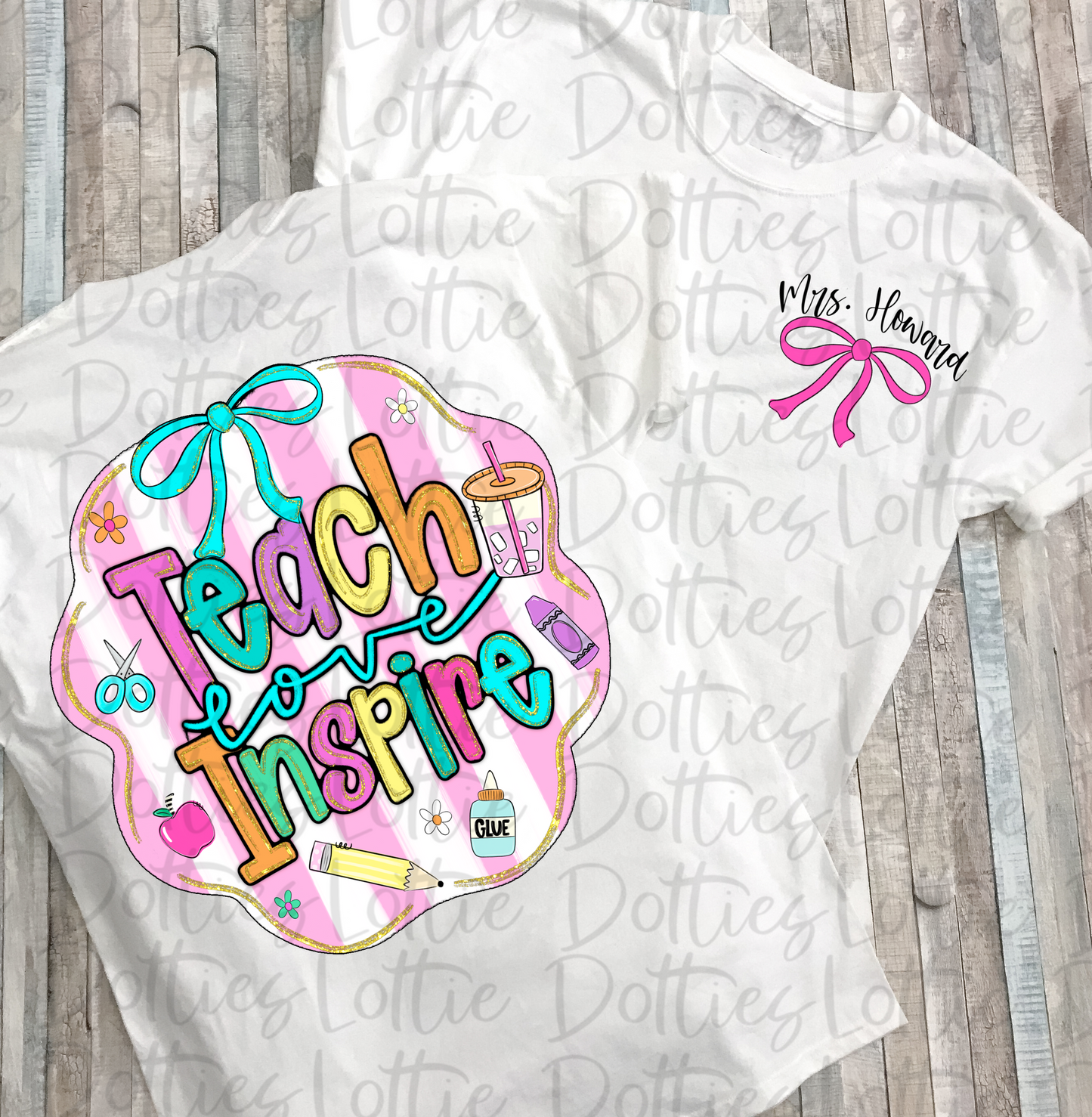 Teach Love Inspire - Teach Love Inspire Frame PNG- Instant Download