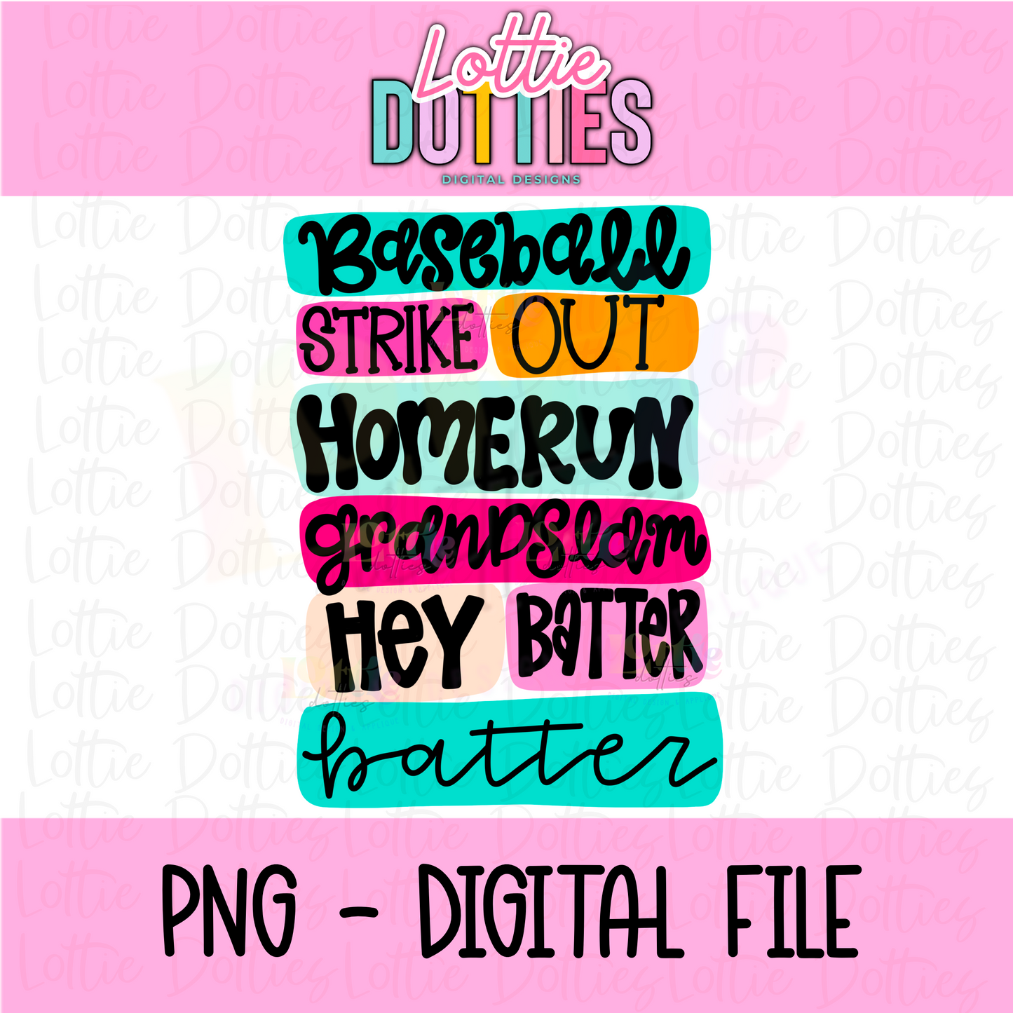 Baseball PNG - Baseball Colorful Sublimation - Digital Download