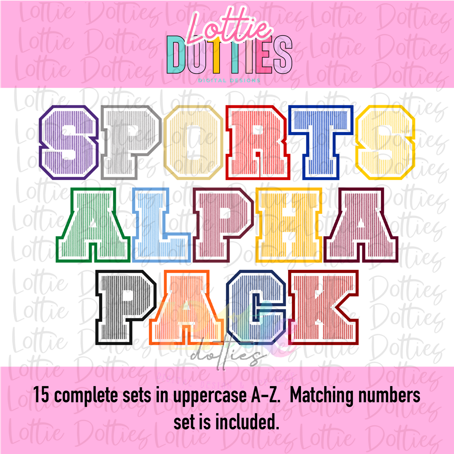 Seersucker Alpha - Seersucker Sports Alphabet - Alpha Pack - Alphabet Clipart - Instant Download - Alpha Pack