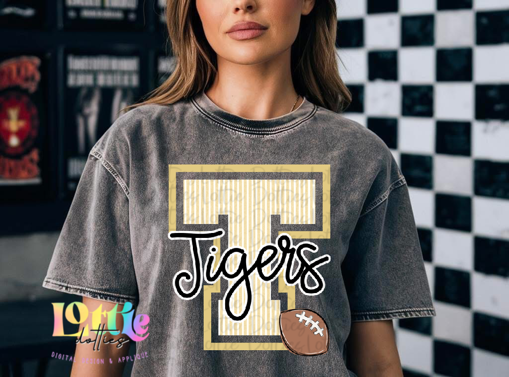 Tigers Football PNG- Tigers Seersucker - Alphabet Clipart - Instant Download