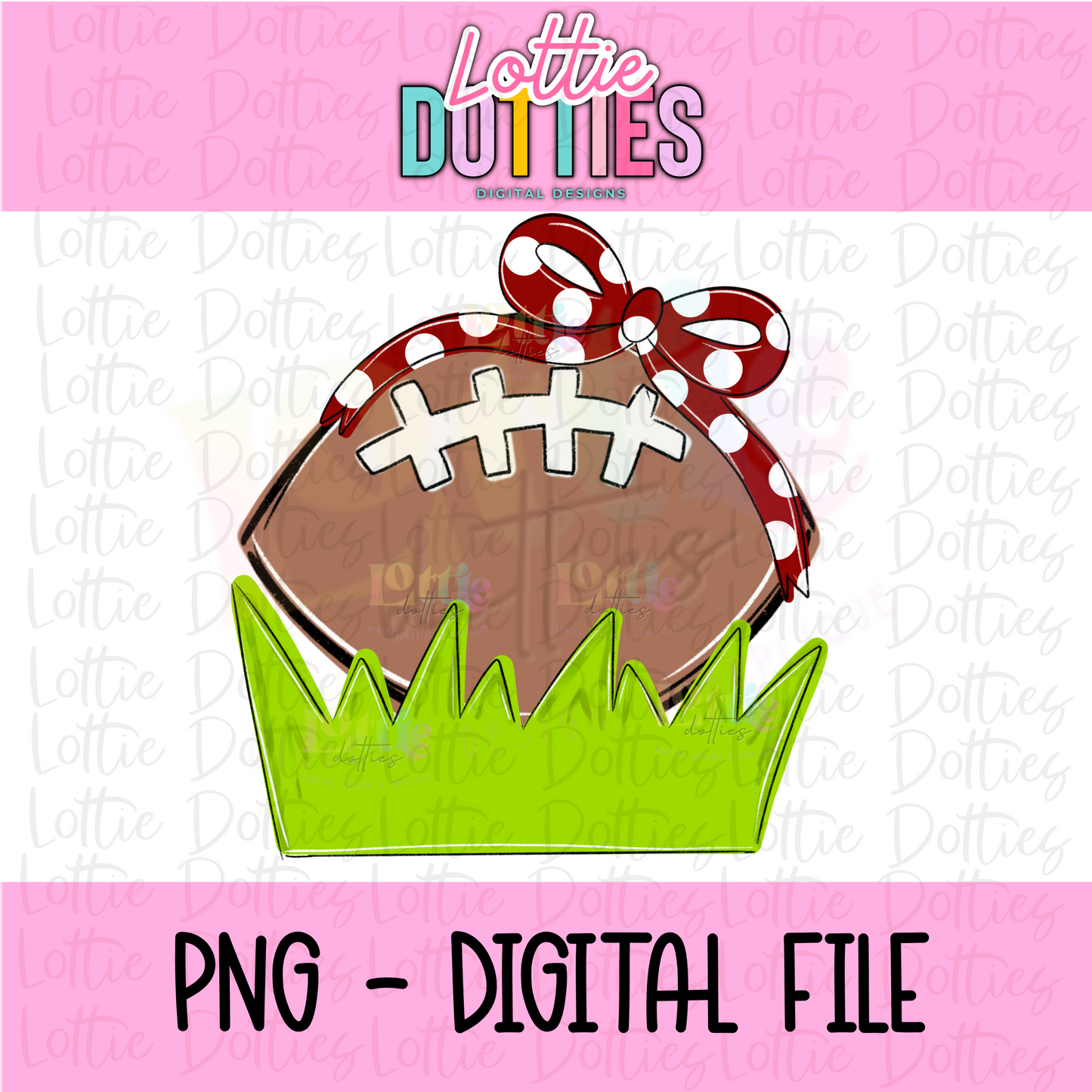 Football Bow - Crimson Football Bow PNG - Bow Design Sublimation - Digital Download