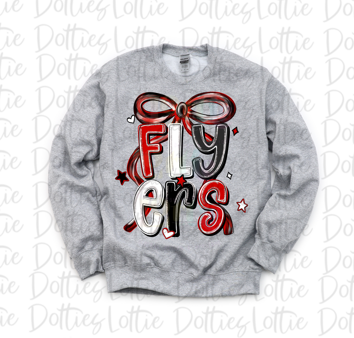 Flyers PNG - Red and Black Flyers bow design - Digital Download