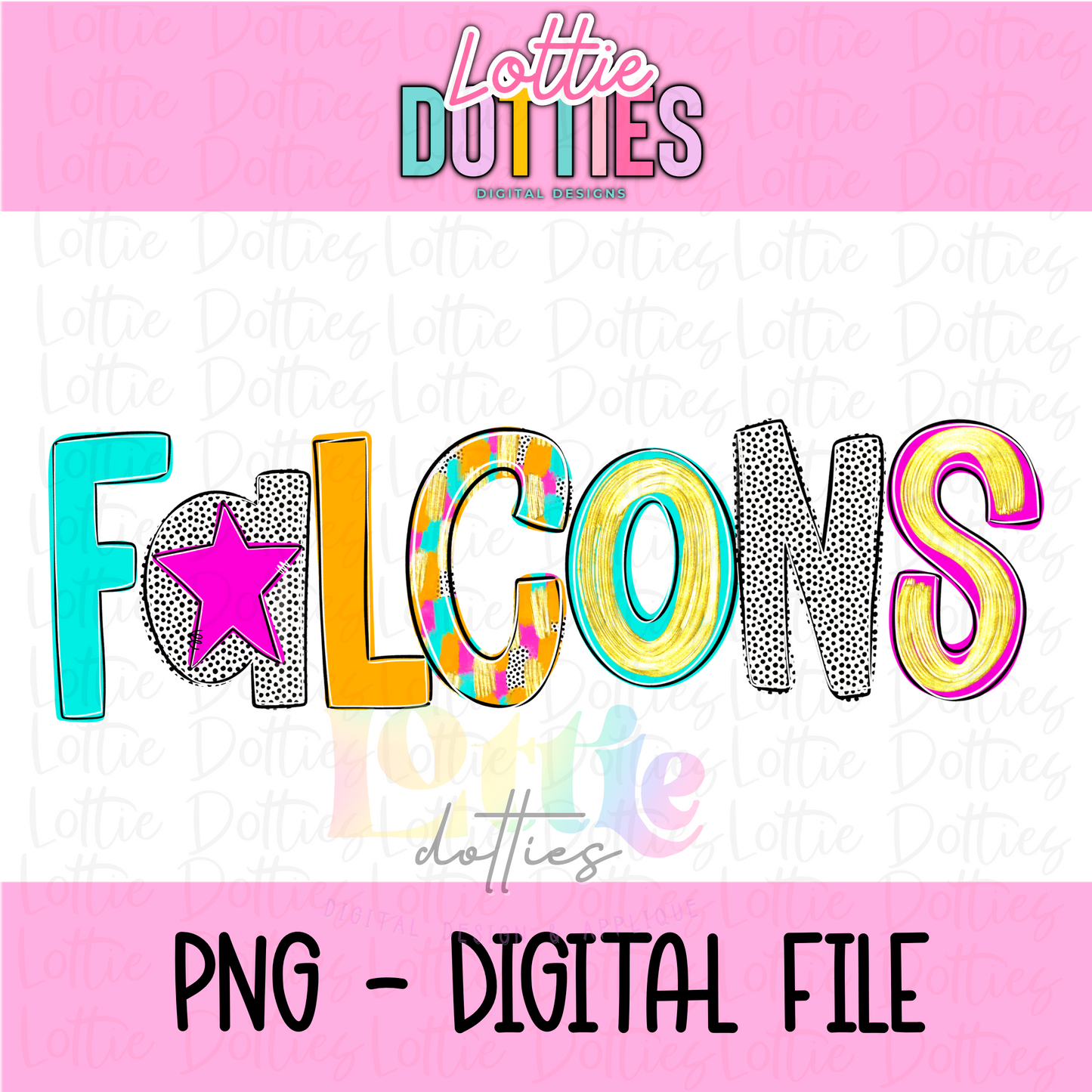 Falcons Mascot PNG - Poppy Mascot Designs - Digital Download