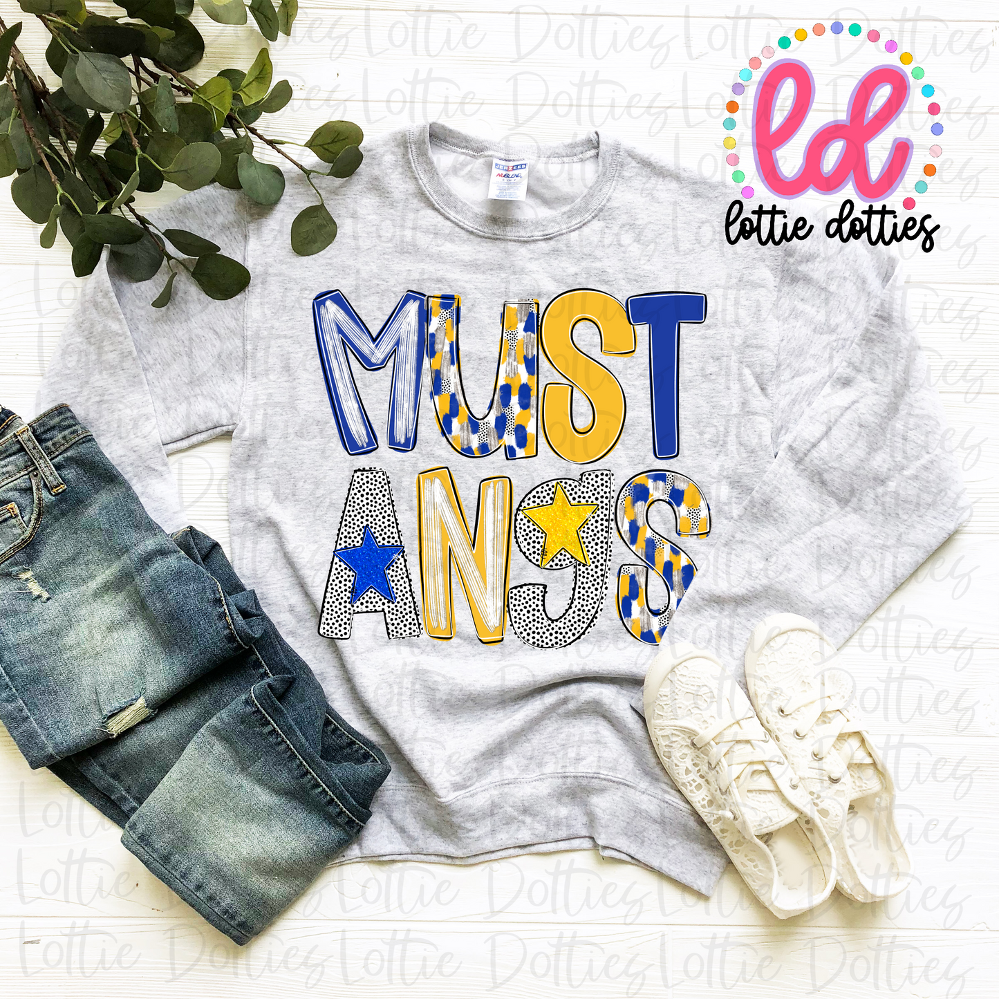 Mustangs Poppy PNG | Mustangs sublimation design | Digital Download | Blue and Gold
