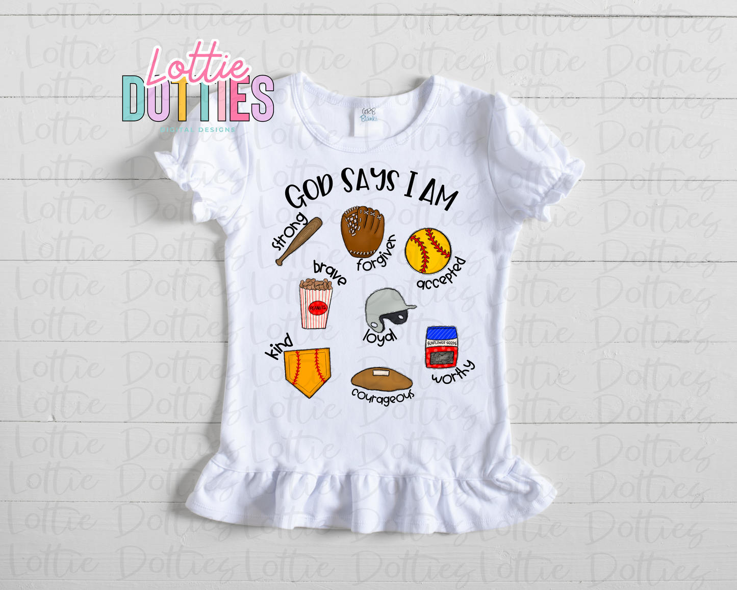 God Says I Am - Softball - Png - Softball PNG - Digital Download