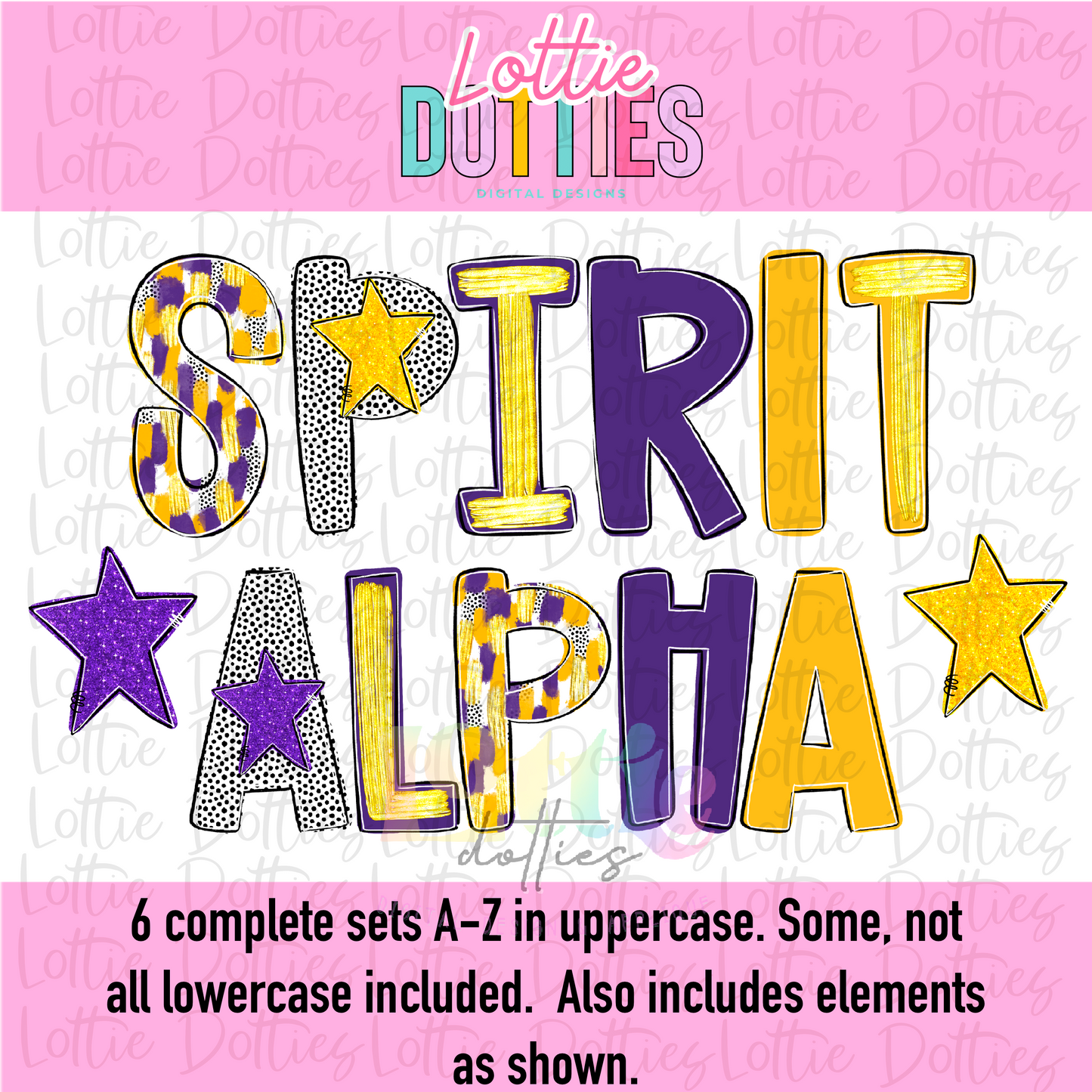 Purple and Gold Spirit Alpha - Purple and Gold - Alphabet - Alpha Pack - Alphabet Clipart - Instant Download - poppy Alpha Pack
