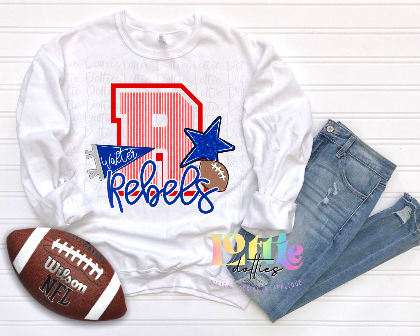 Rebels PNG- Red & Blue Rebels Seersucker - Alphabet Clipart - Instant Download
