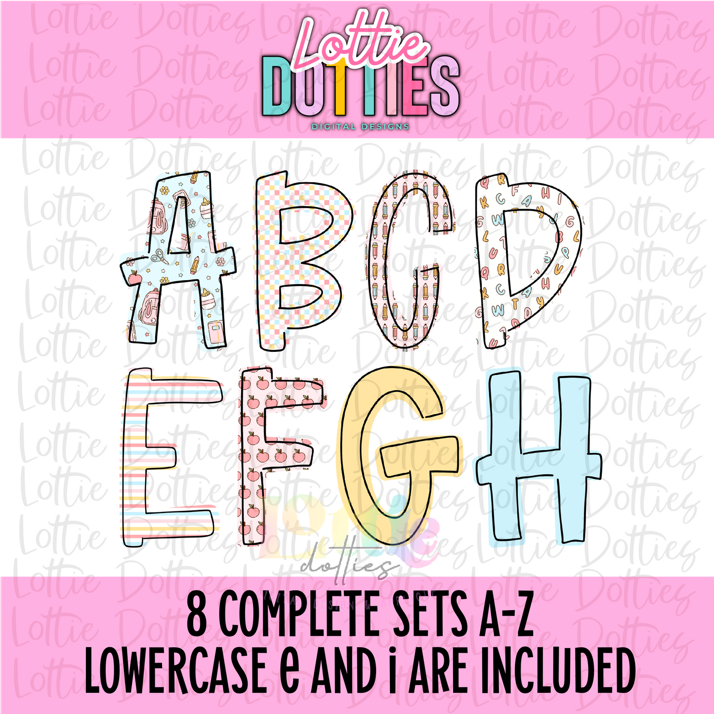 School Alpha - School Alphabet Clipart - Instant Download - Alpha Pack - Alpha