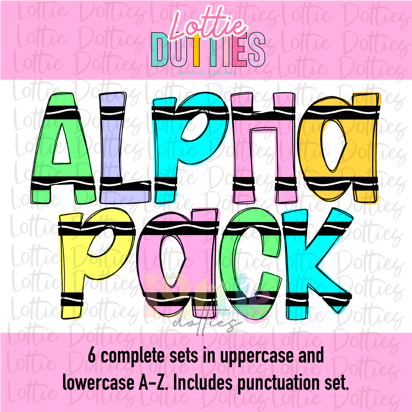 Pastel Colors Alpha - Pastel Coloring Alpha Pack - Alphabet Clipart - Instant Download - Alpha Pack