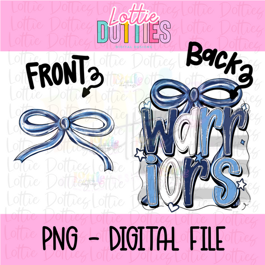 Warriors PNG - Columbia and Navy Warriors bow design - Digital Download