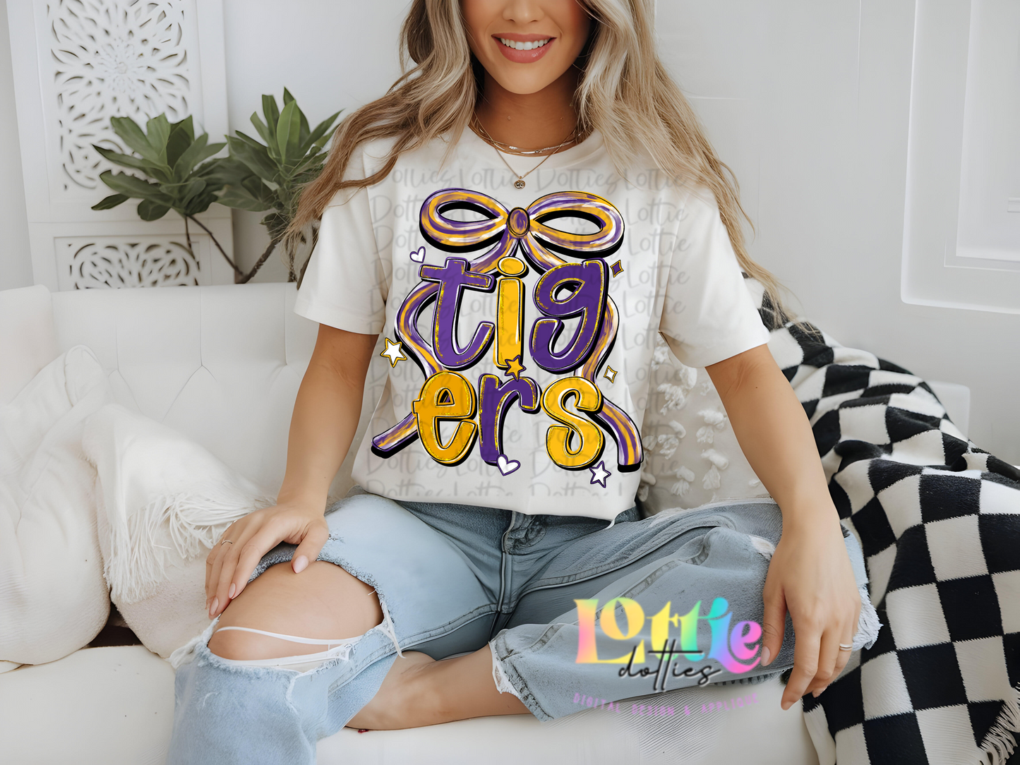 Tigers PNG - Purple & Gold Tiger Spirit - Sublimation - Digital Download