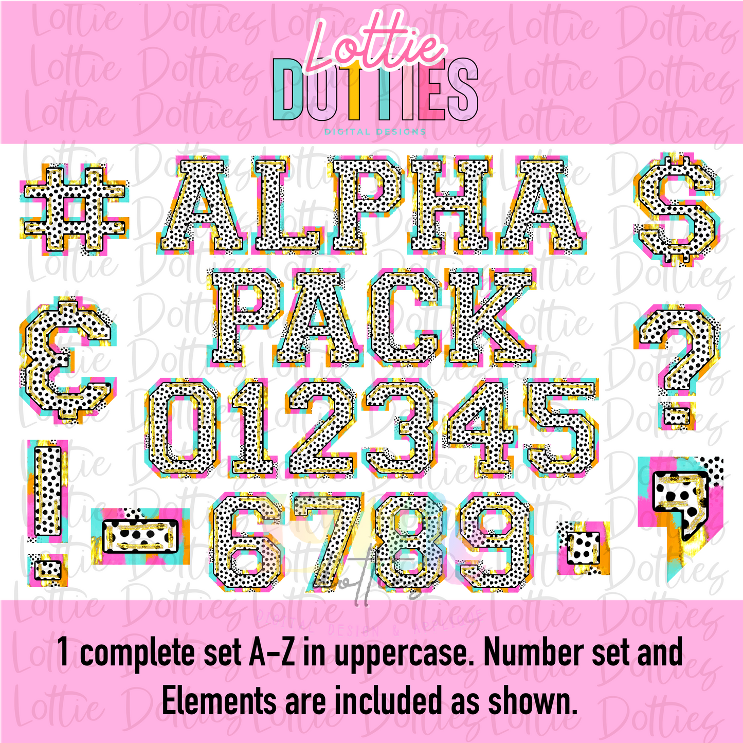 Glitzy Dottie Alpha PNG - Glitzy Alpha Set Sublimation- Digital Download