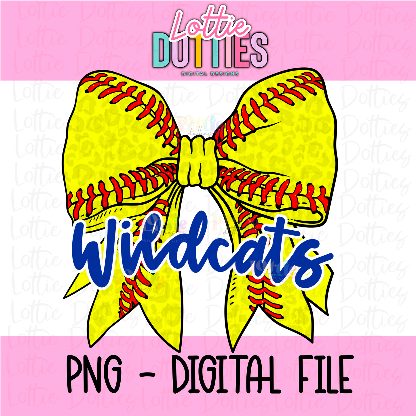 Wildcats PNG - Wildcats Softball bow Royal design - Digital Download