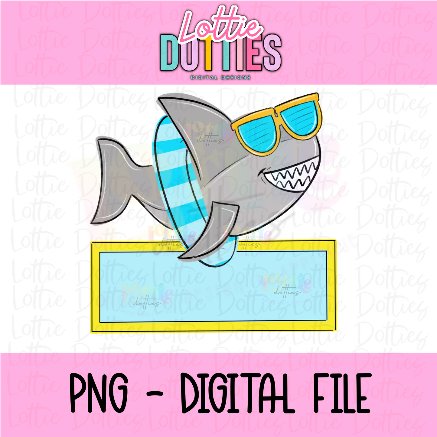 Shark Name Plate PNG - Shark Box Sublimation - Digital Download