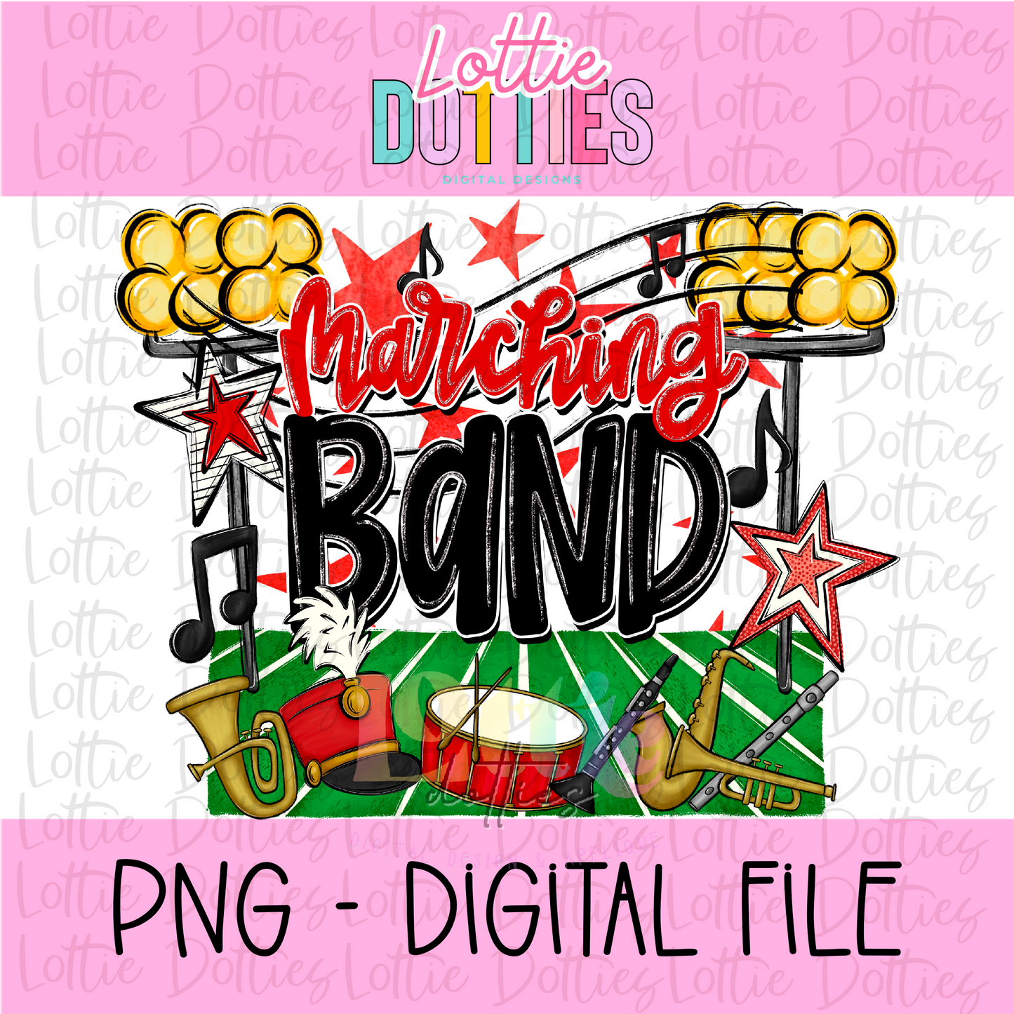 Marching Band PNG - Red and Black Marching Band design - Digital Download
