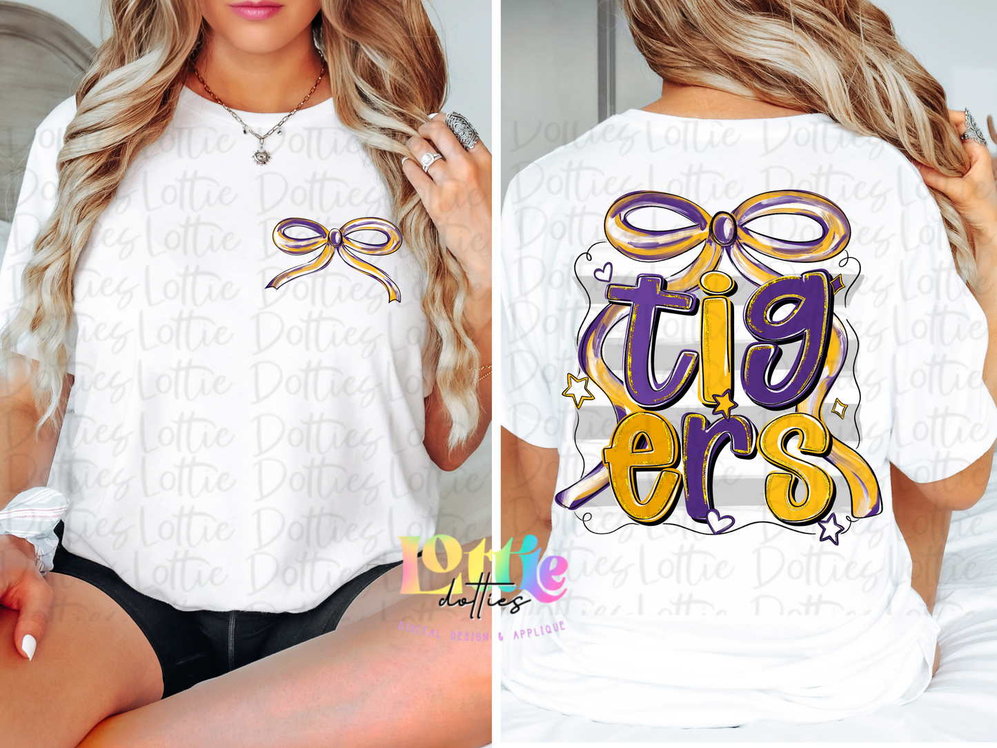Tigers PNG - Purple & Gold Tiger Spirit - Sublimation - Digital Download