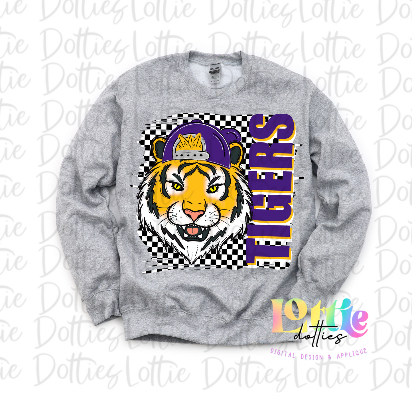 Tigers Png - Tigers Purple & Gold Design - Team spirit design - Digital Download - Hat