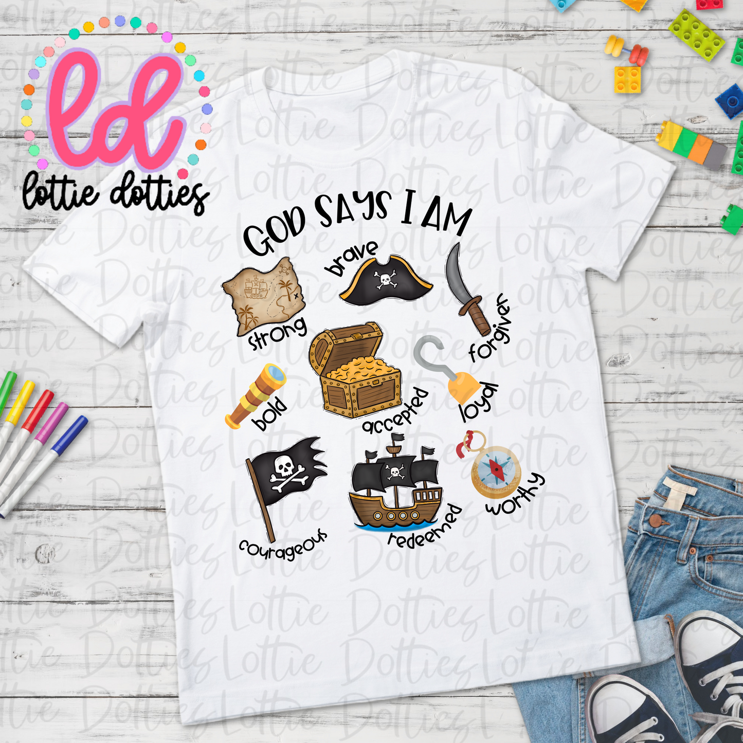 God Says I Am - Pirate - Png - Pirate PNG - Digital Download