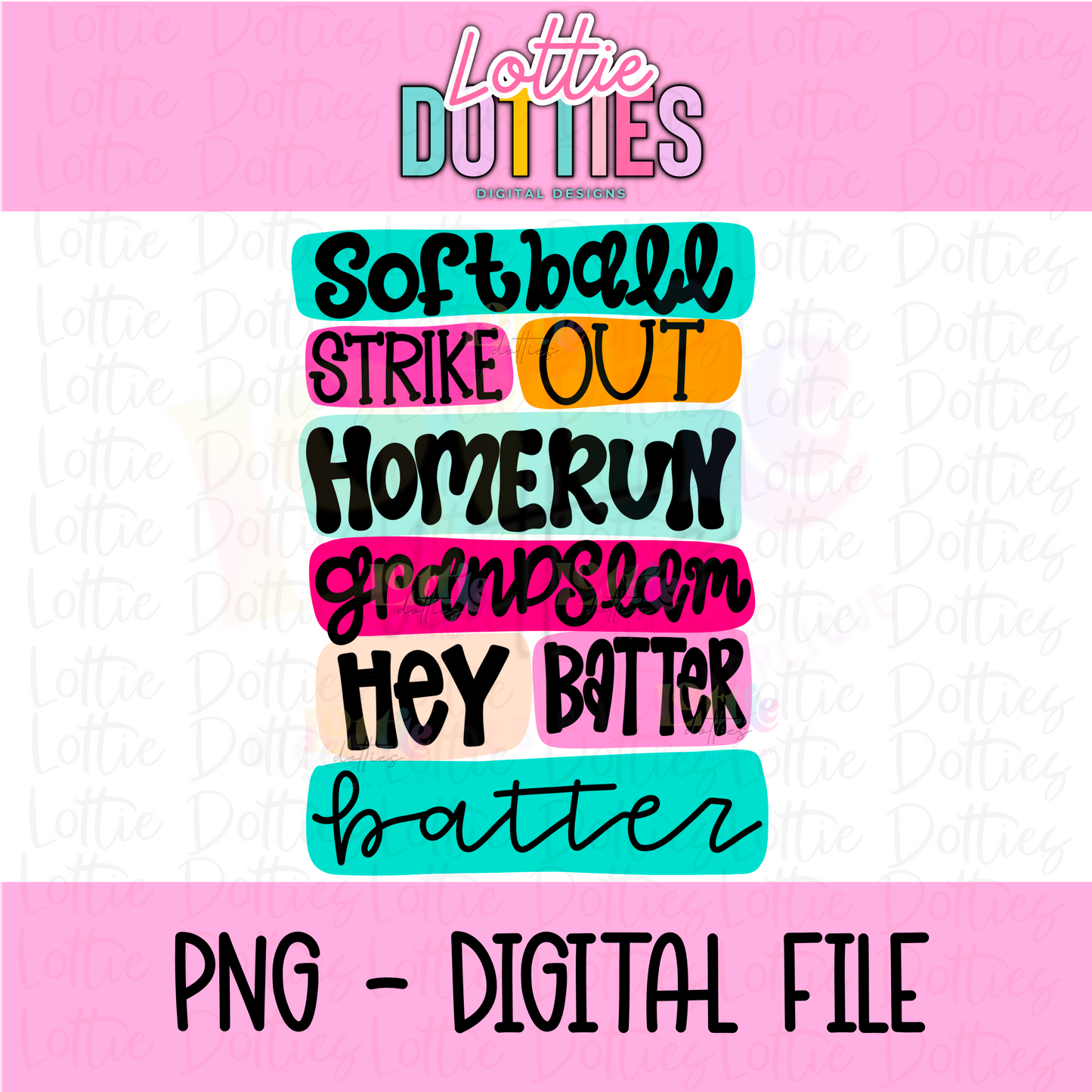 Softball PNG - Softball Colorful Sublimation - Digital Download