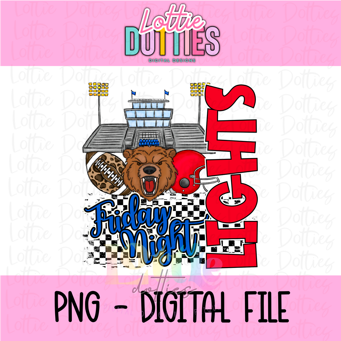 Friday Night Lights PNG - Bears sublimation design - Digital Download