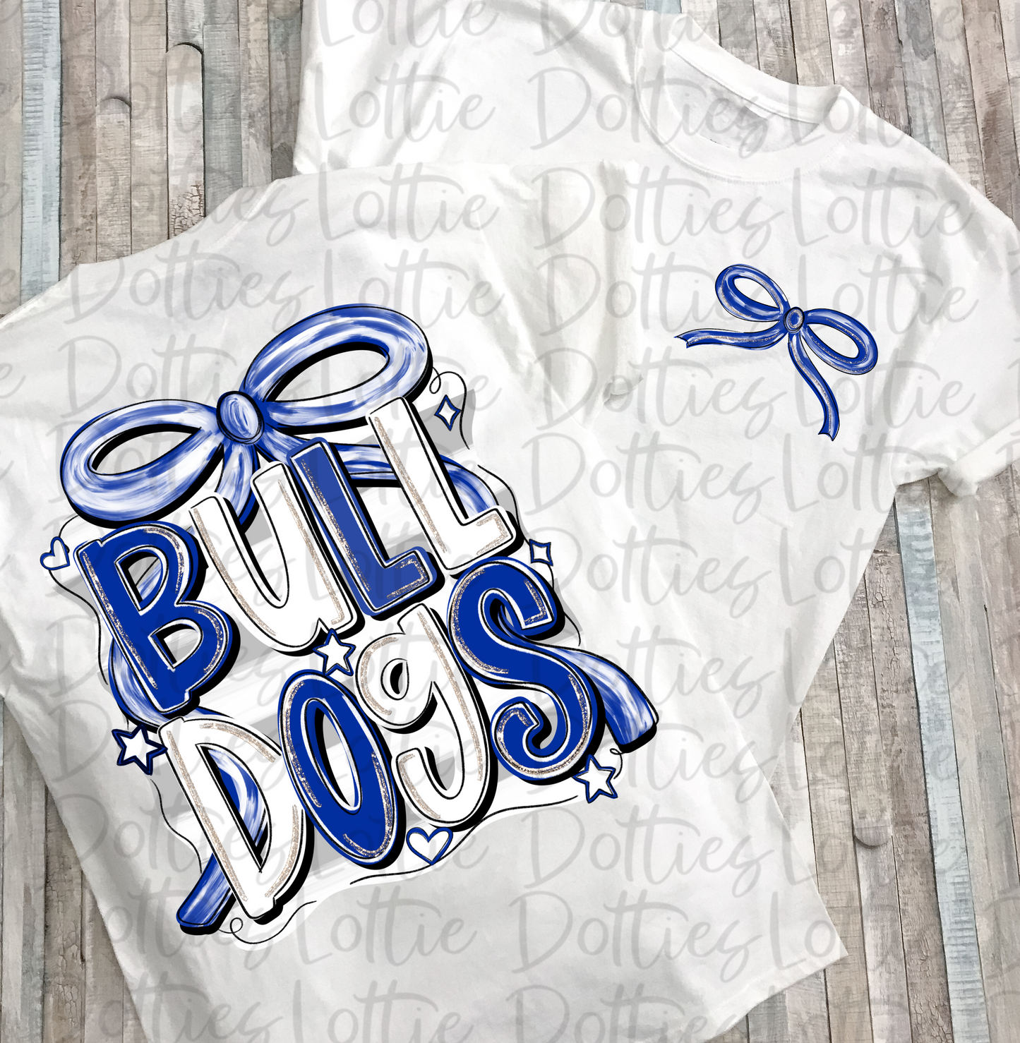 Bulldogs PNG | Bulldogs Royal & White bow design | Digital Download | coquette mascot