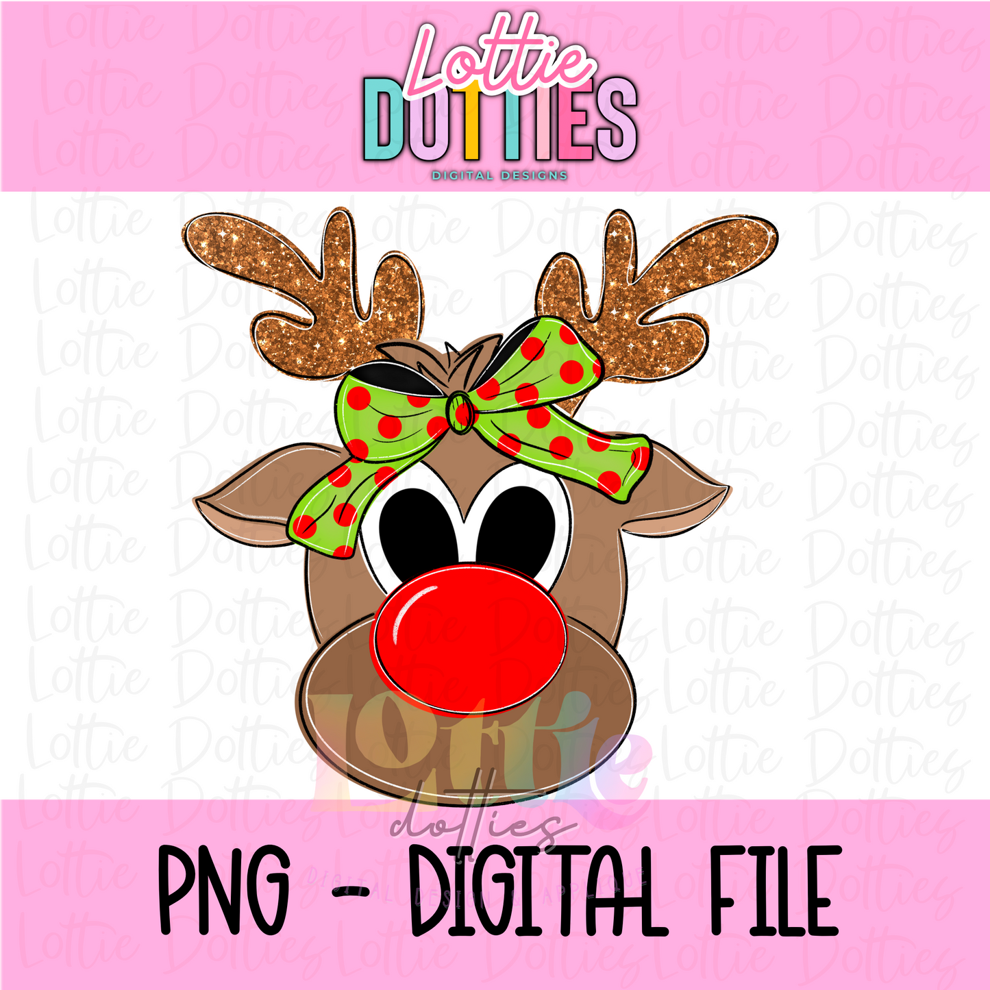Reindeer Bow Png - Christmas Design - Digital Download