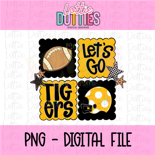 Let’s Go Tigers Png | Tigers design | Digital Download | Black and Gold