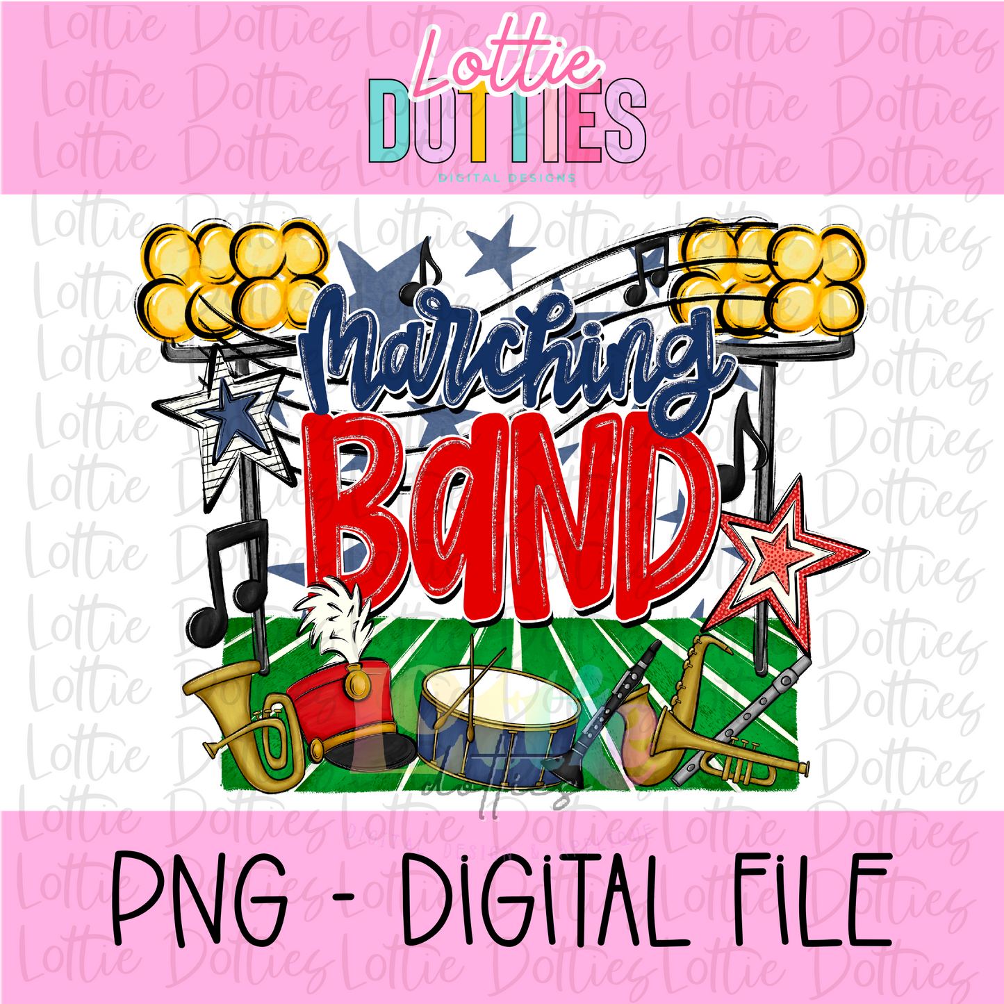 Marching Band PNG - Red and Navy Marching Band design - Digital Download