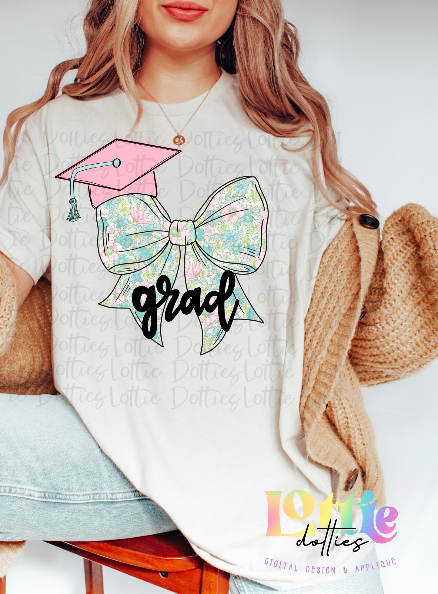 Graduation Bow PNG - Grad Bow Floral Sublimation - Digital Downloadl
