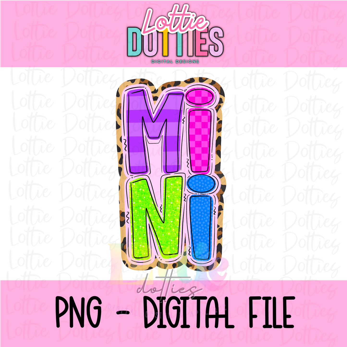 Mini Leopard PNG - Mini sublimation design - Digital Download