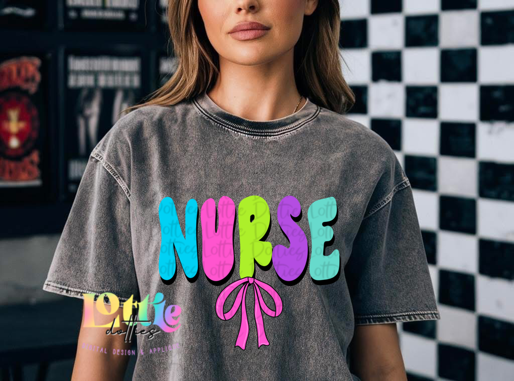 Nurse PNG - Bright Neon Nurse Sublimation - Digital Download