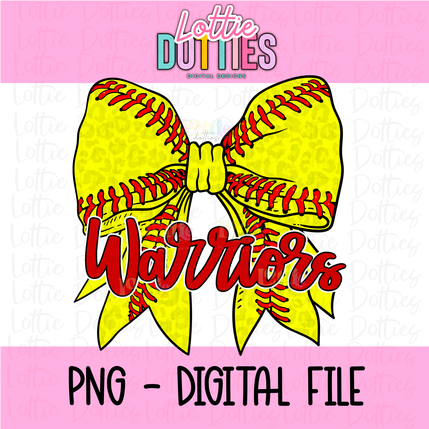 Warriors PNG - Warriors Softball bow Red design - Digital Download