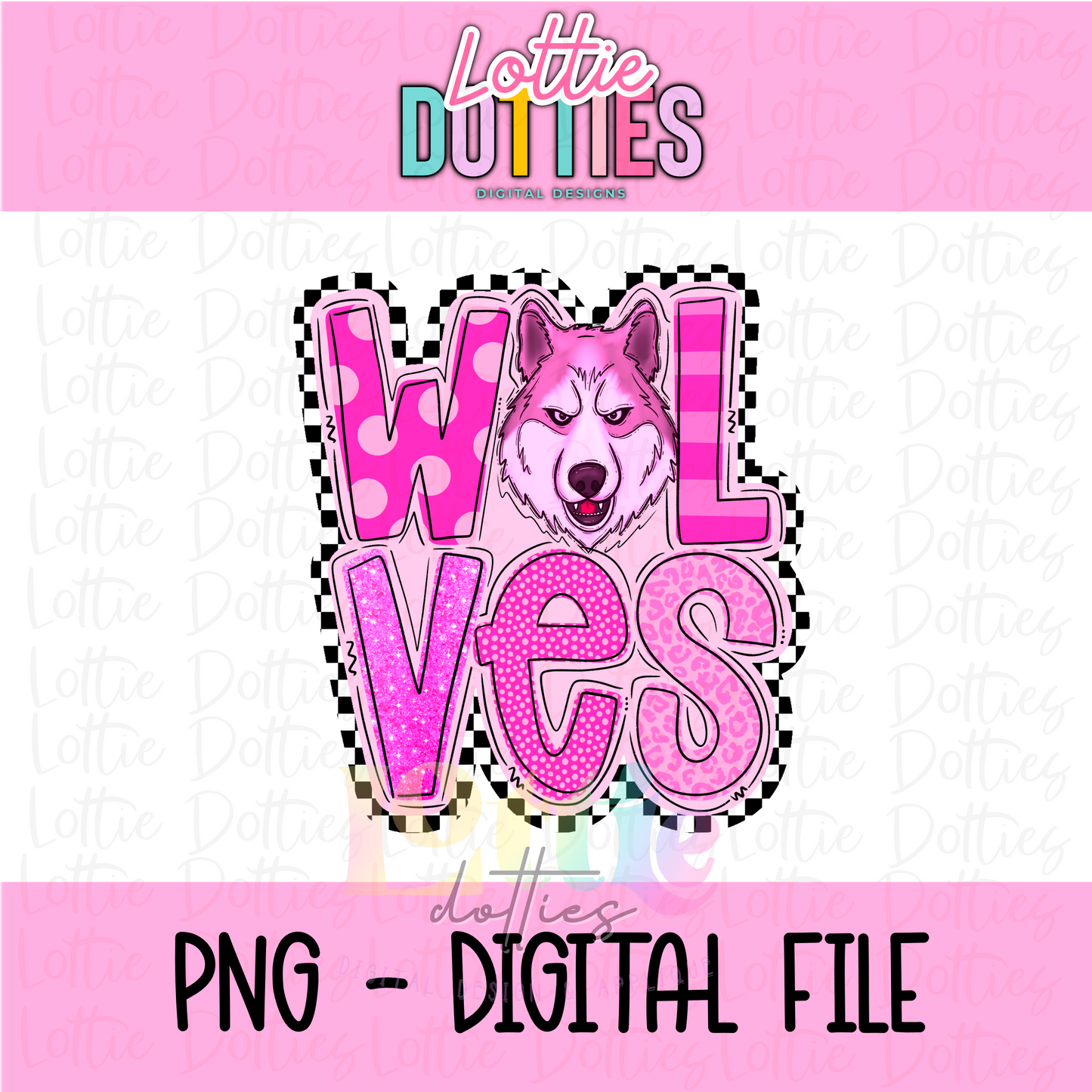 Wolves Pink PNG - Instant Download - Digital Download - Sublimation Design - colorful wolves