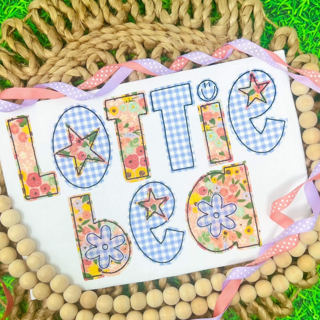 Lottie Bea Doodle Applique Alphabet - Machine Embroidery Applique Design - Alphabet Applique - Instant Download - Alpha Pack