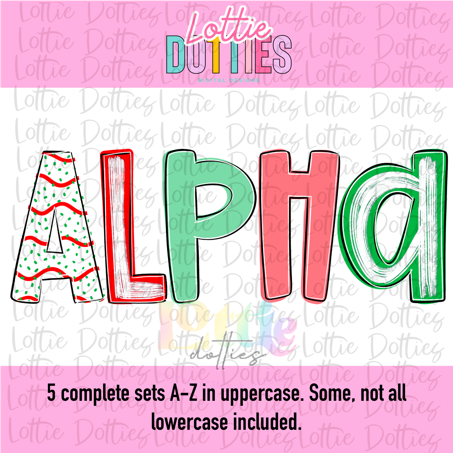 Christmas Cake Poppy Alpha - Christmas Cake Alpha - Alphabet - Alpha Pack - Alphabet Clipart - Instant Download - Alpha Pack