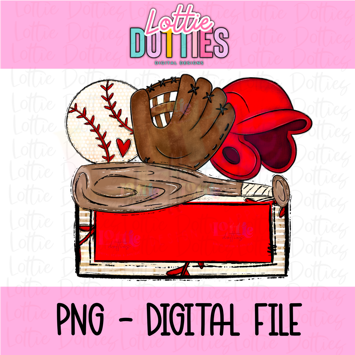 Baseball Name Plate - Red - PNG - Design Sublimation - Digital Download