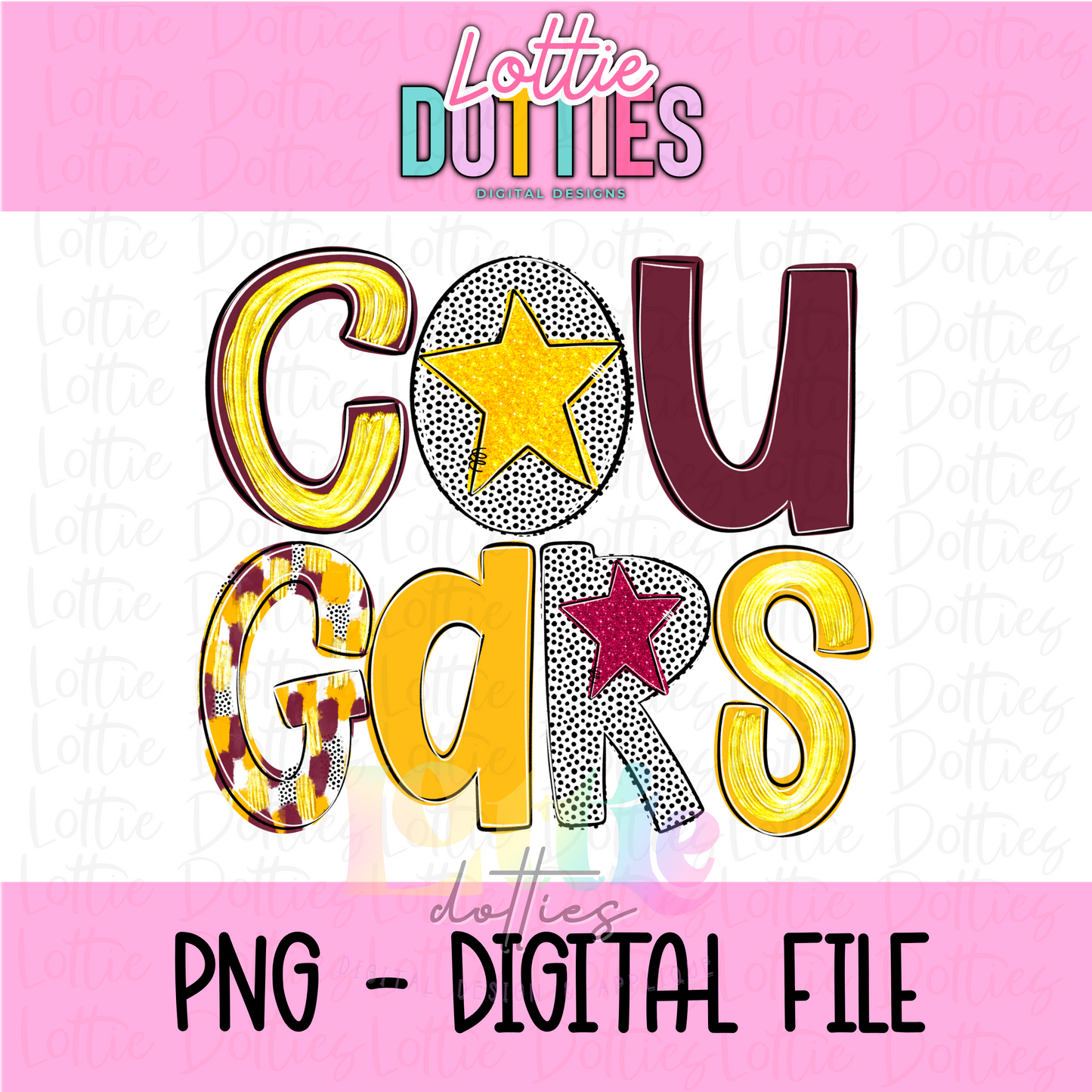 Cougars PNG - cougars PNG- Digital Download - Sublimation Design - Poppy