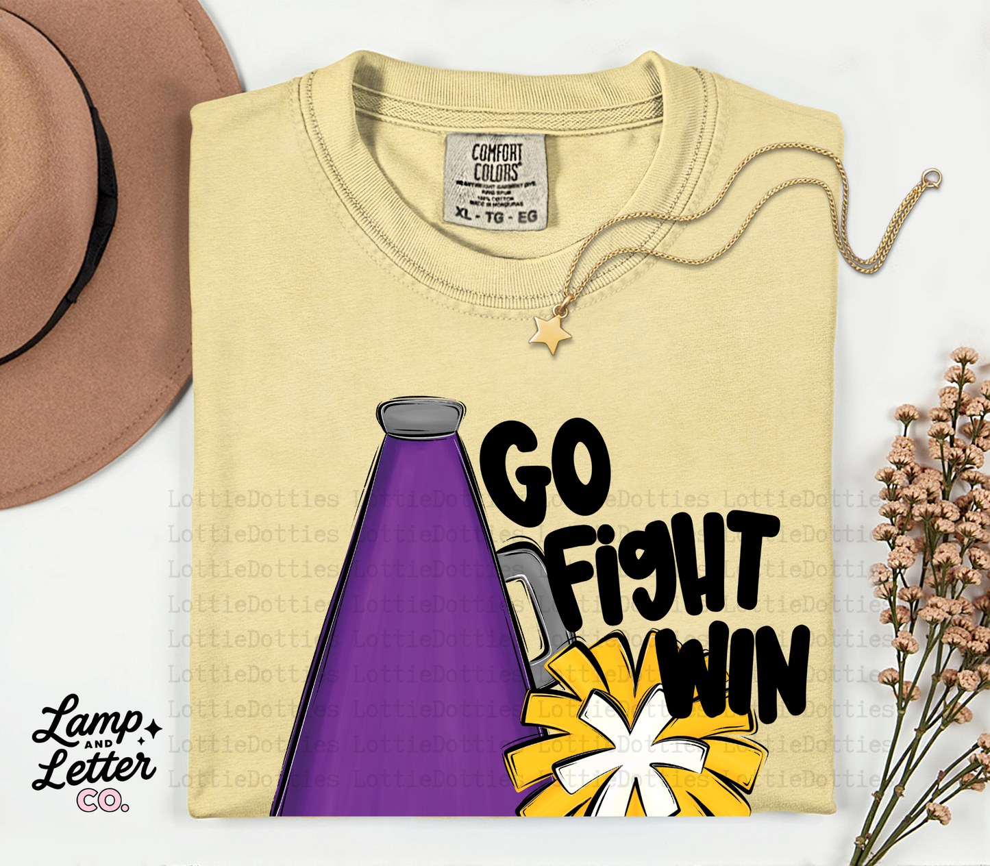 Go Fight Win PNG - School Spirit design -Purple and Gold - Digital Download