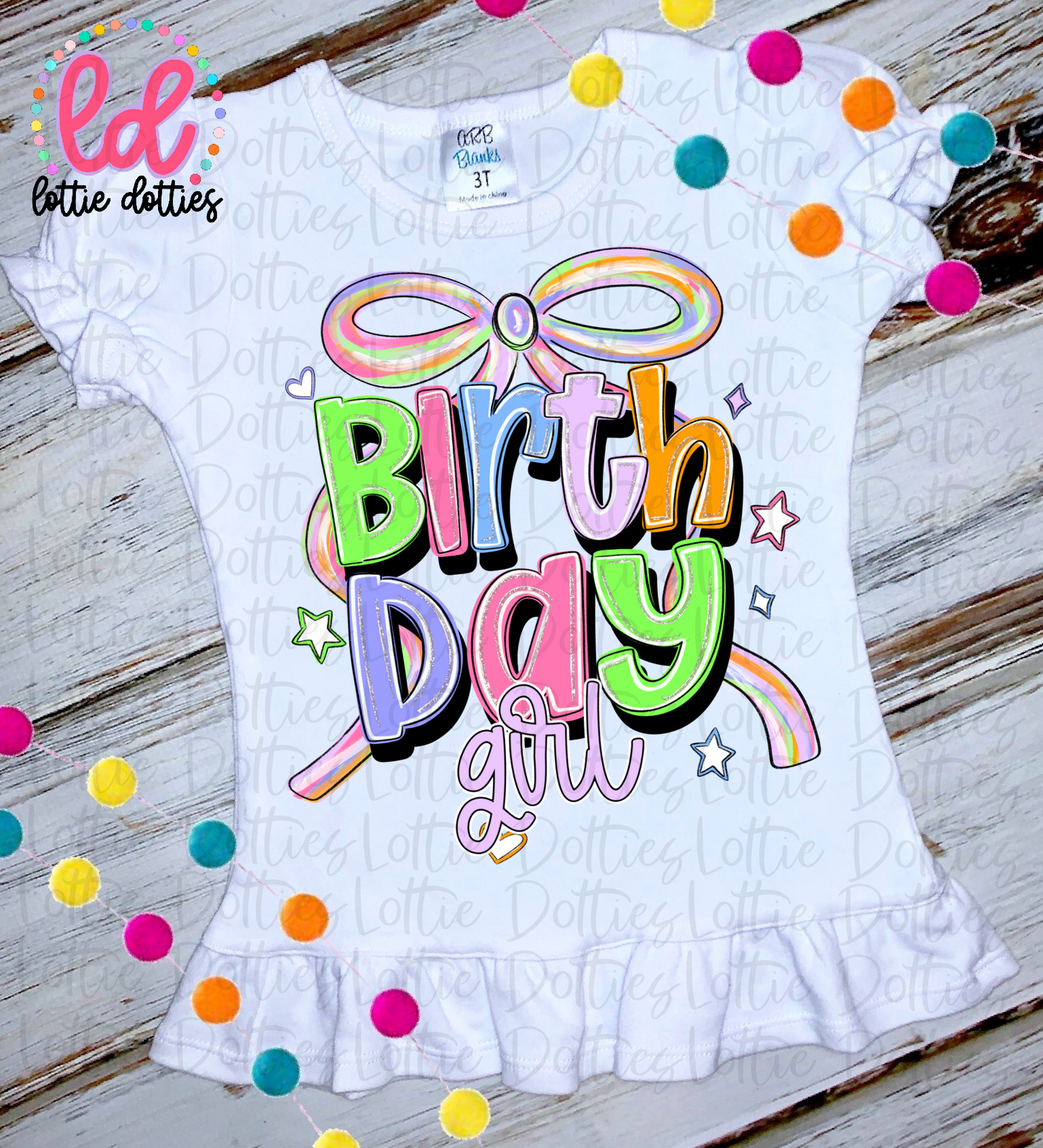 Birthday Girl Bow PNG - Birthday Bow - Sublimation - Digital Download