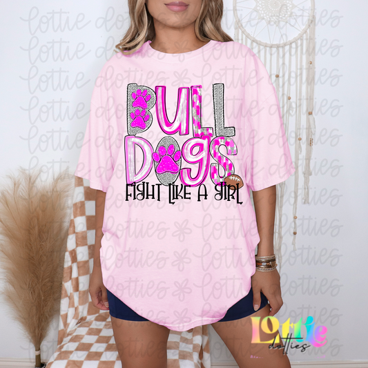 Bulldogs Pink Fight PNG - Bulldogs sublimation design - Digital Download