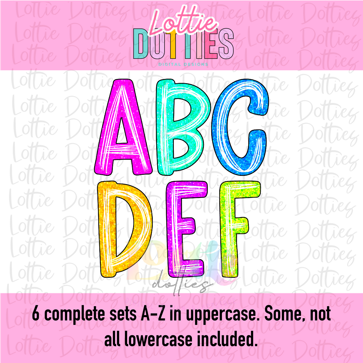 Glitter & Neon Lines Alpha - Neon Lines Alphabet - Alpha Pack - Alphabet Clipart - Instant Download - Girl Alpha Pack