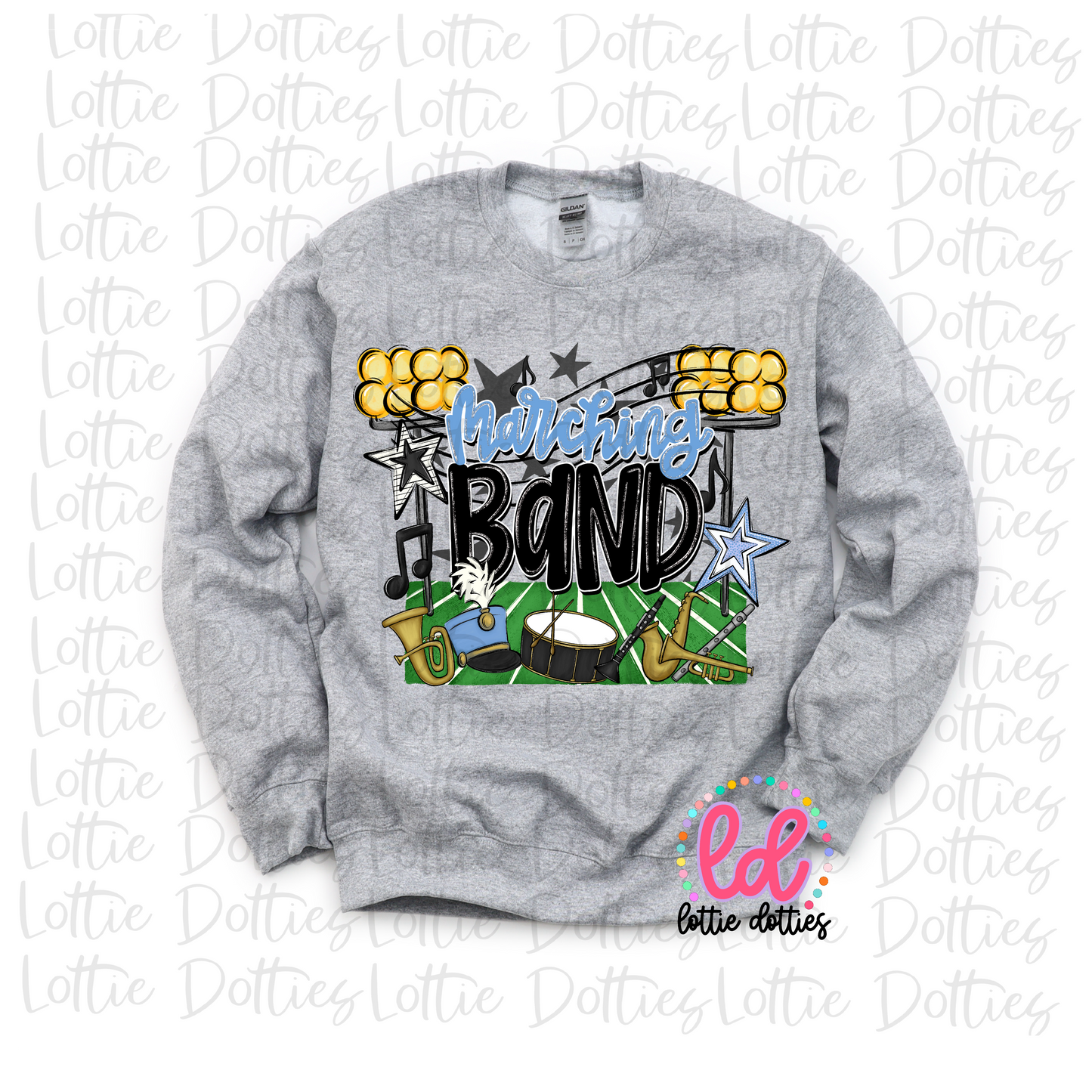 Marching Band PNG - Light Blue and Black Marching Band design - Digital Download