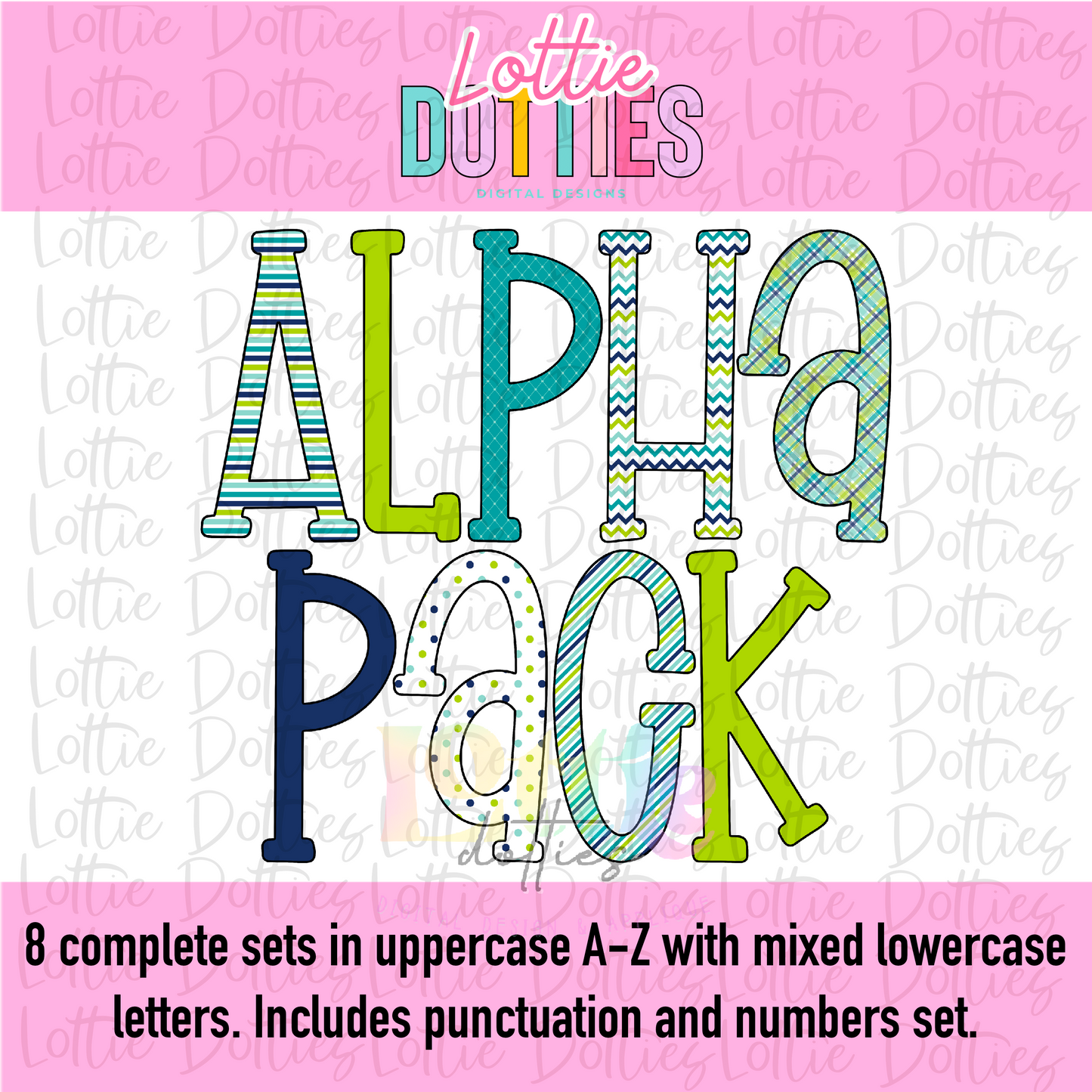 Green Boy Alpha - Blue & Green Alpha Pack - Alphabet Clipart - Instant Download - Alpha Pack